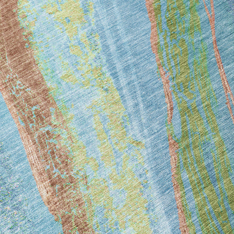 Addison Chantille ACN2037 Swirls Machine Made Transitional Blue Rug