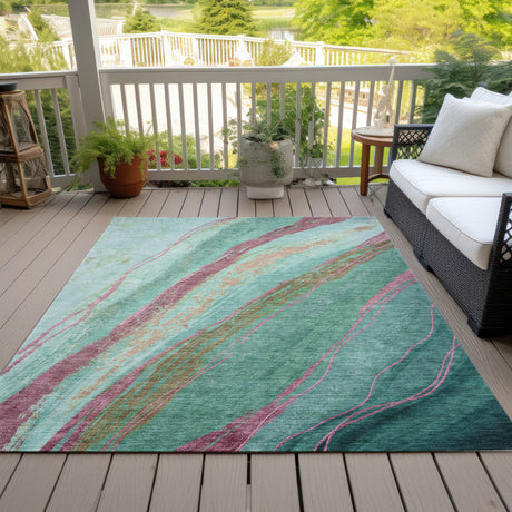 Addison Chantille ACN2037 Swirls Machine Made Transitional Green Rug