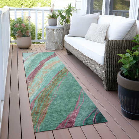 Addison Chantille ACN2037 Swirls Machine Made Transitional Green Rug
