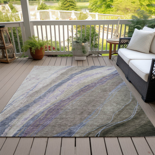 Addison Chantille ACN2037 Swirls Machine Made Transitional Mocha Rug