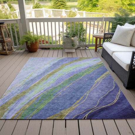 Addison Chantille ACN2037 Swirls Machine Made Transitional Purple Rug
