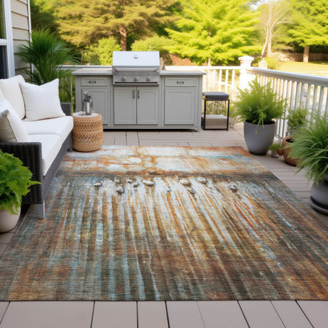 Addison Chantille ACN2038 Abstract Machine Made Transitional Paprika Rug