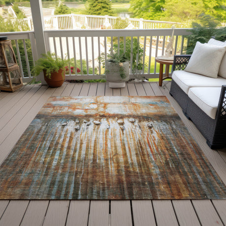 Addison Chantille ACN2038 Abstract Machine Made Transitional Paprika Rug