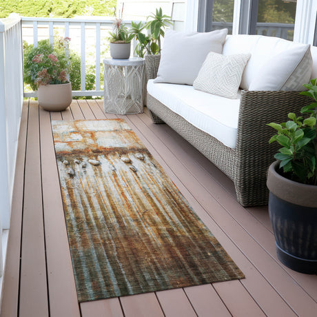 Addison Chantille ACN2038 Abstract Machine Made Transitional Paprika Rug