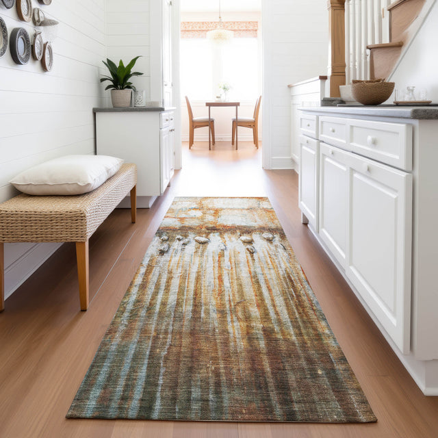 Addison Chantille ACN2038 Abstract Machine Made Transitional Paprika Rug