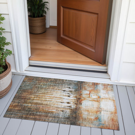 Addison Chantille ACN2038 Abstract Machine Made Transitional Paprika Rug