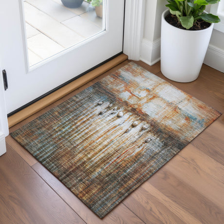Addison Chantille ACN2038 Abstract Machine Made Transitional Paprika Rug