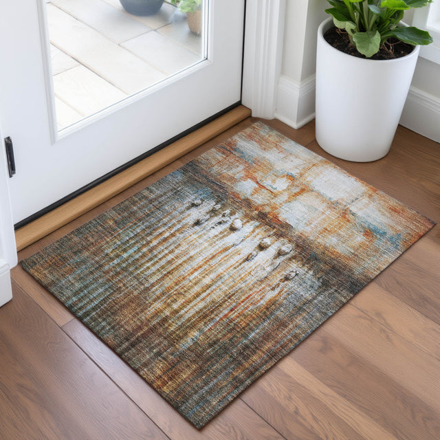 Addison Chantille ACN2038 Abstract Machine Made Transitional Paprika Rug
