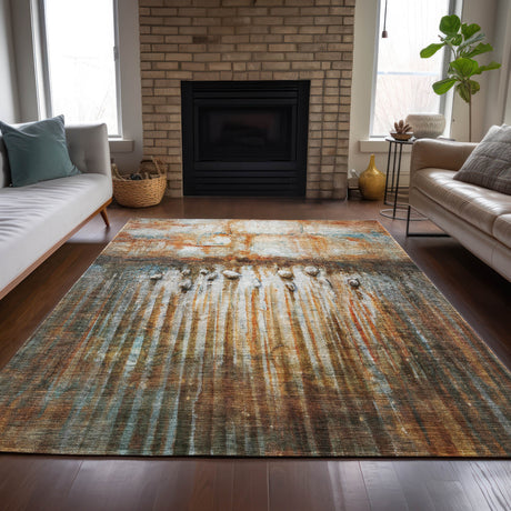 Addison Chantille ACN2038 Abstract Machine Made Transitional Paprika Rug