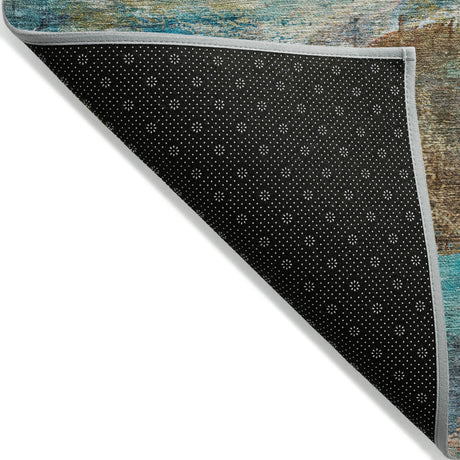 Addison Chantille ACN2039 Abstract Machine Made Transitional Teal Rug