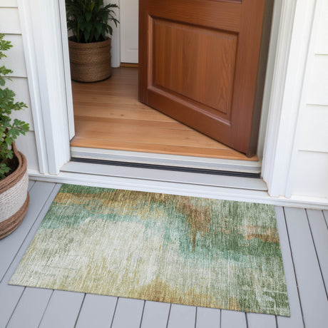 Addison Chantille ACN2041 Abstract Machine Made Transitional Aloe Rug