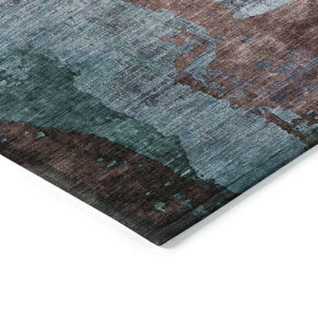 Addison Chantille ACN2041 Abstract Machine Made Transitional Blue Rug