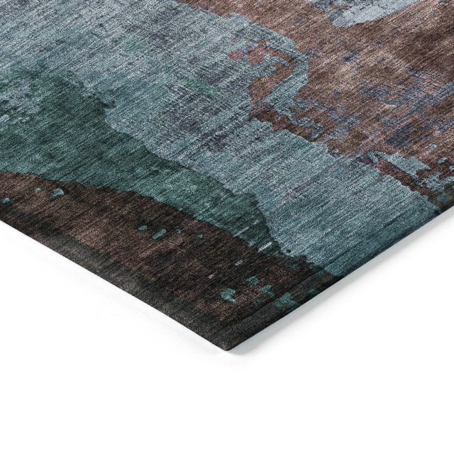 Addison Chantille ACN2041 Abstract Machine Made Transitional Blue Rug