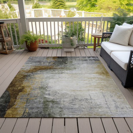 Addison Chantille ACN2041 Abstract Machine Made Transitional Chocolate Rug