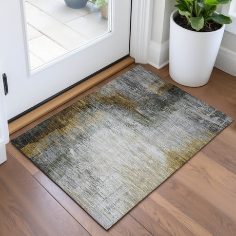 Addison Chantille ACN2041 Abstract Machine Made Transitional Chocolate Rug