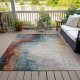 Addison Chantille ACN2041 Abstract Machine Made Transitional Teal Rug