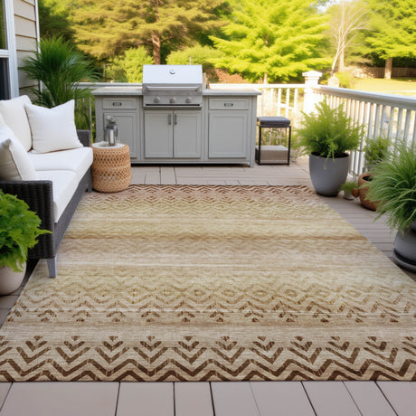 Addison Chantille ACN2042 Geometric Machine Made Transitional Beige Rug