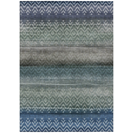 Addison Chantille ACN2042 Geometric Machine Made Transitional Blue Rug