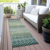 Addison Chantille ACN2042 Geometric Machine Made Transitional Teal Rug