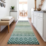 Addison Chantille ACN2042 Geometric Machine Made Transitional Teal Rug