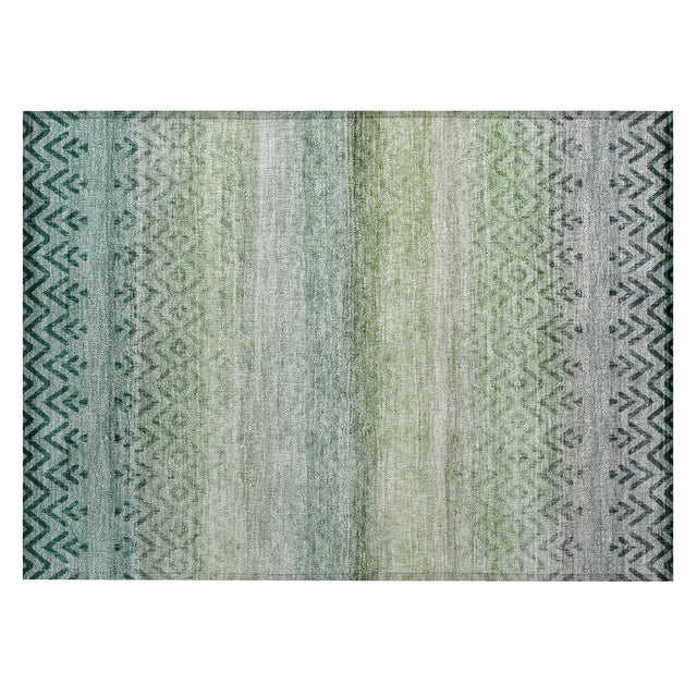 Addison Chantille ACN2042 Geometric Machine Made Transitional Teal Rug