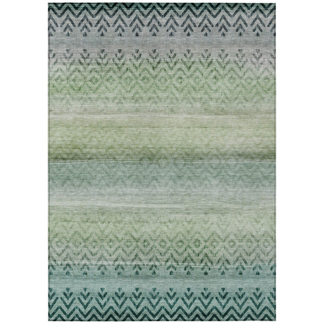 Addison Chantille ACN2042 Geometric Machine Made Transitional Teal Rug