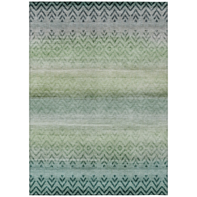Addison Chantille ACN2042 Geometric Machine Made Transitional Teal Rug