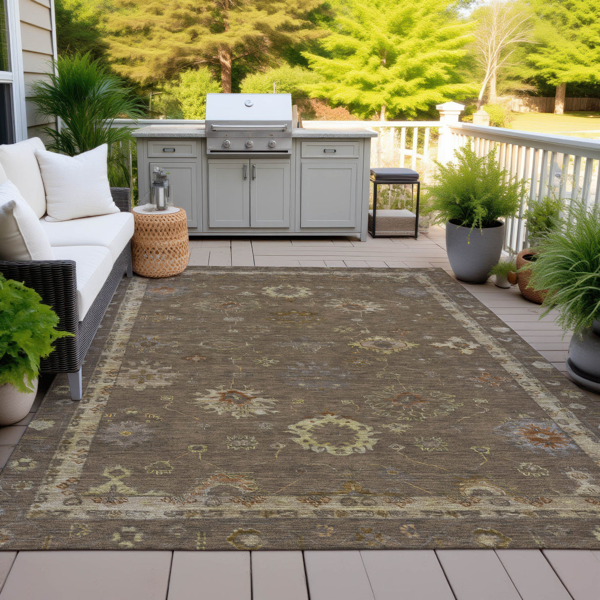 Addison Chantille ACN2045 Global Machine Made Traditional Chocolate Rug