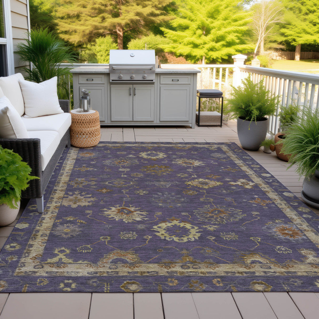Addison Chantille ACN2045 Global Machine Made Traditional Eggplant Rug