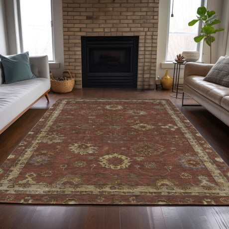 Addison Chantille ACN2045 Global Machine Made Traditional Paprika Rug