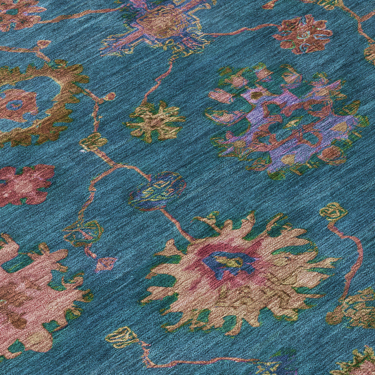 Addison Chantille ACN2046 Global Machine Made Traditional Teal Rug
