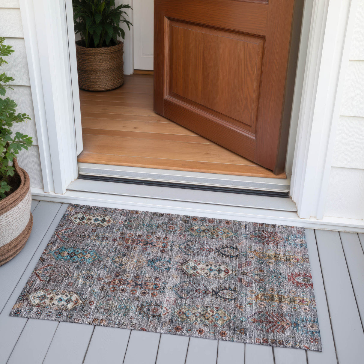 Addison Chantille ACN2047 Global Machine Made Traditional Gray Rug
