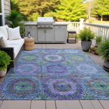 Addison Chantille ACN2049 Panel Machine Made Transitional Blue Rug