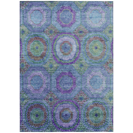 Addison Chantille ACN2049 Panel Machine Made Transitional Blue Rug