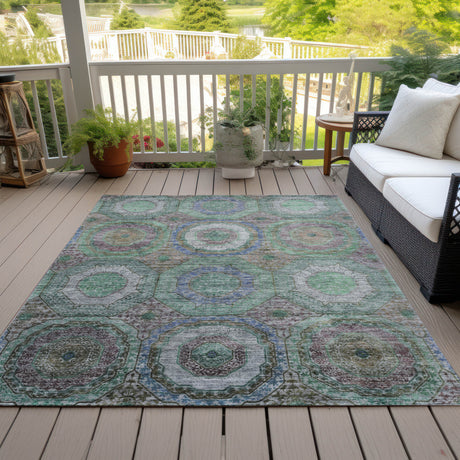 Addison Chantille ACN2049 Panel Machine Made Transitional Green Rug