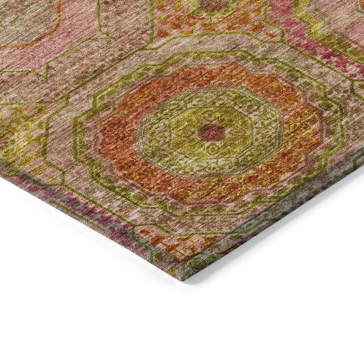 Addison Chantille ACN2049 Panel Machine Made Transitional Orange Rug