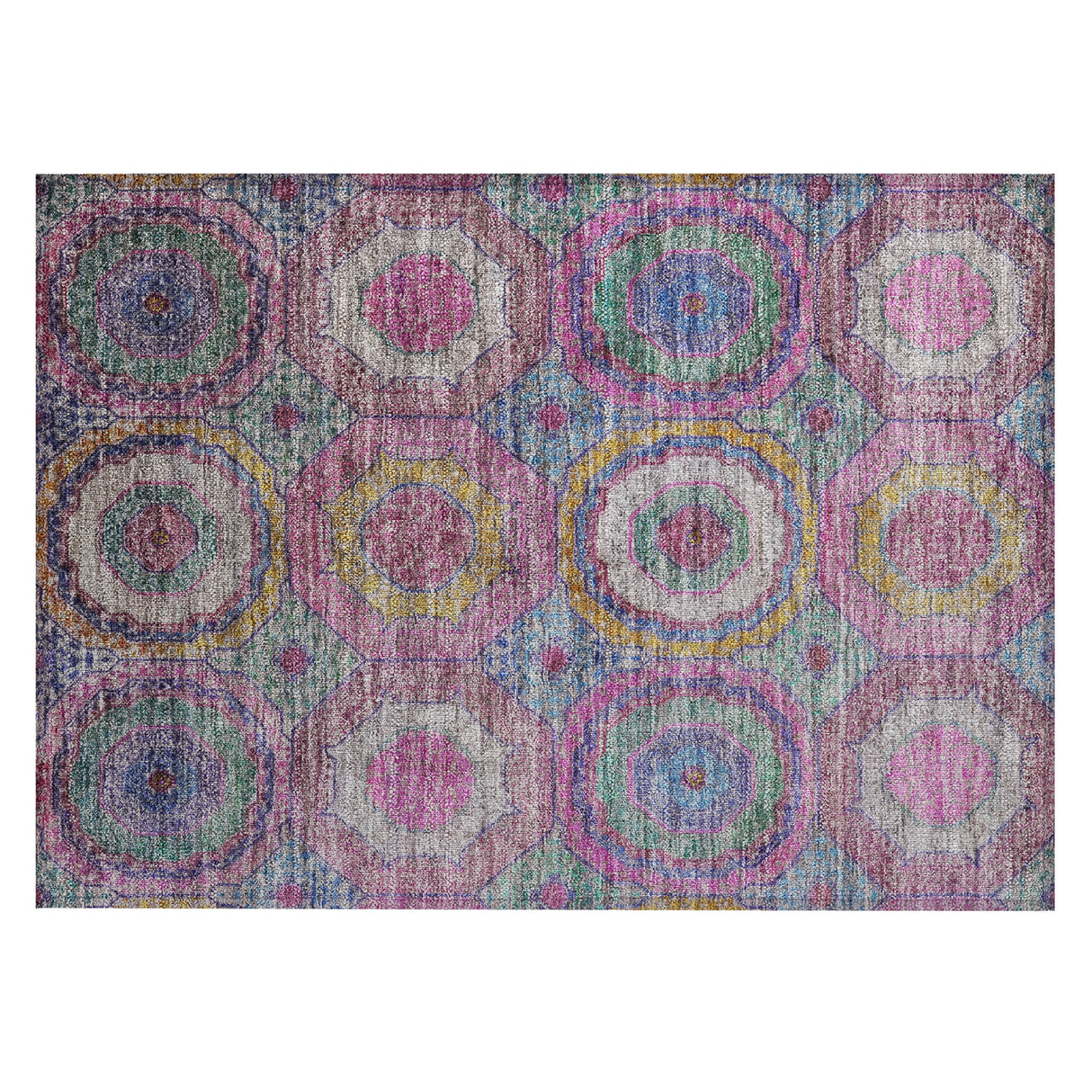 Addison Chantille ACN2049 Panel Machine Made Transitional Pink Rug