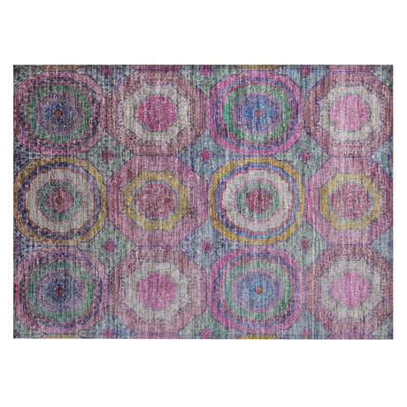 Addison Chantille ACN2049 Panel Machine Made Transitional Pink Rug