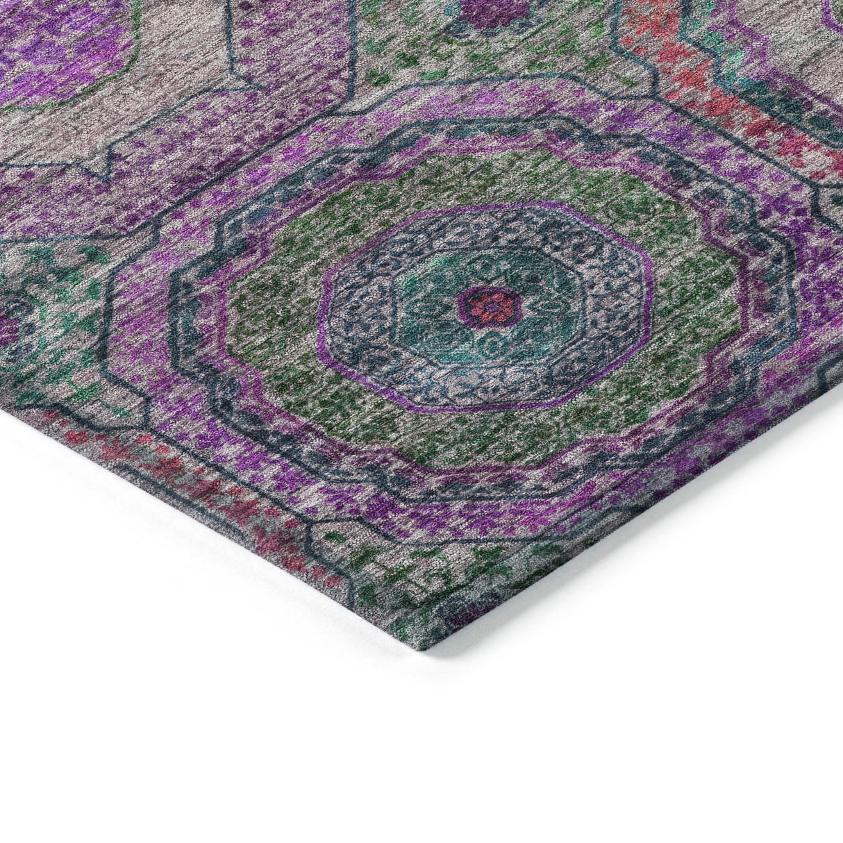 Addison Chantille ACN2049 Panel Machine Made Transitional Purple Rug