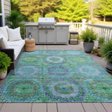Addison Chantille ACN2049 Panel Machine Made Transitional Teal Rug