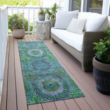 Addison Chantille ACN2049 Panel Machine Made Transitional Teal Rug