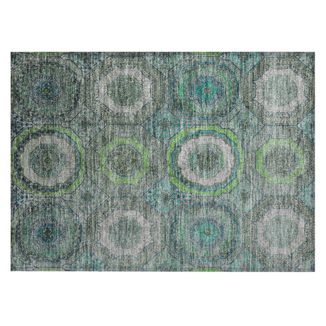 Addison Chantille ACN2050 Panel Machine Made Transitional Teal Rug