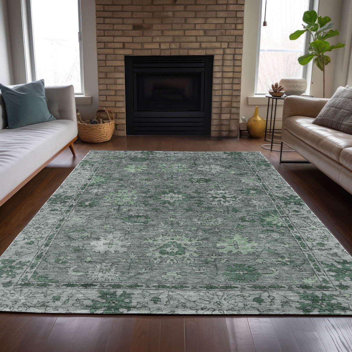 Addison Chantille ACN2051 Global Machine Made Traditional Aloe Rug