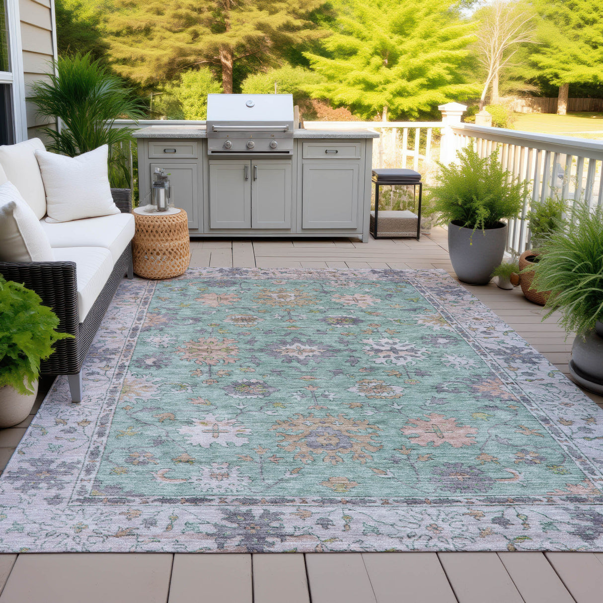 Addison Chantille ACN2052 Global Machine Made Traditional Mint Rug