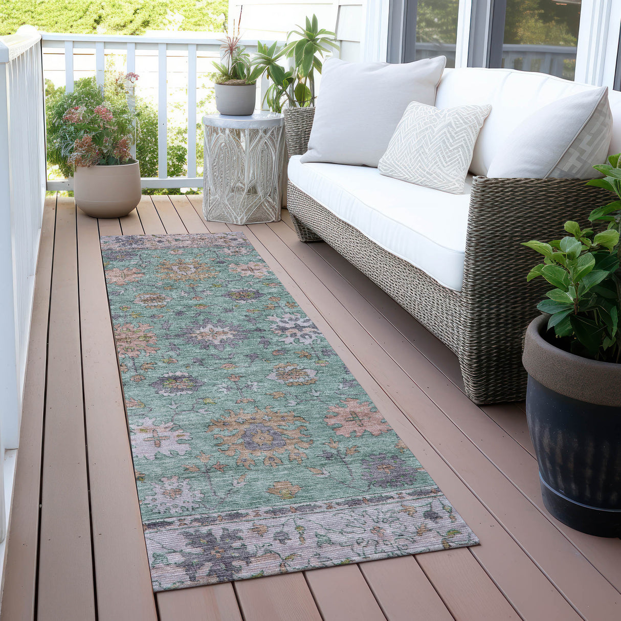 Addison Chantille ACN2052 Global Machine Made Traditional Mint Rug