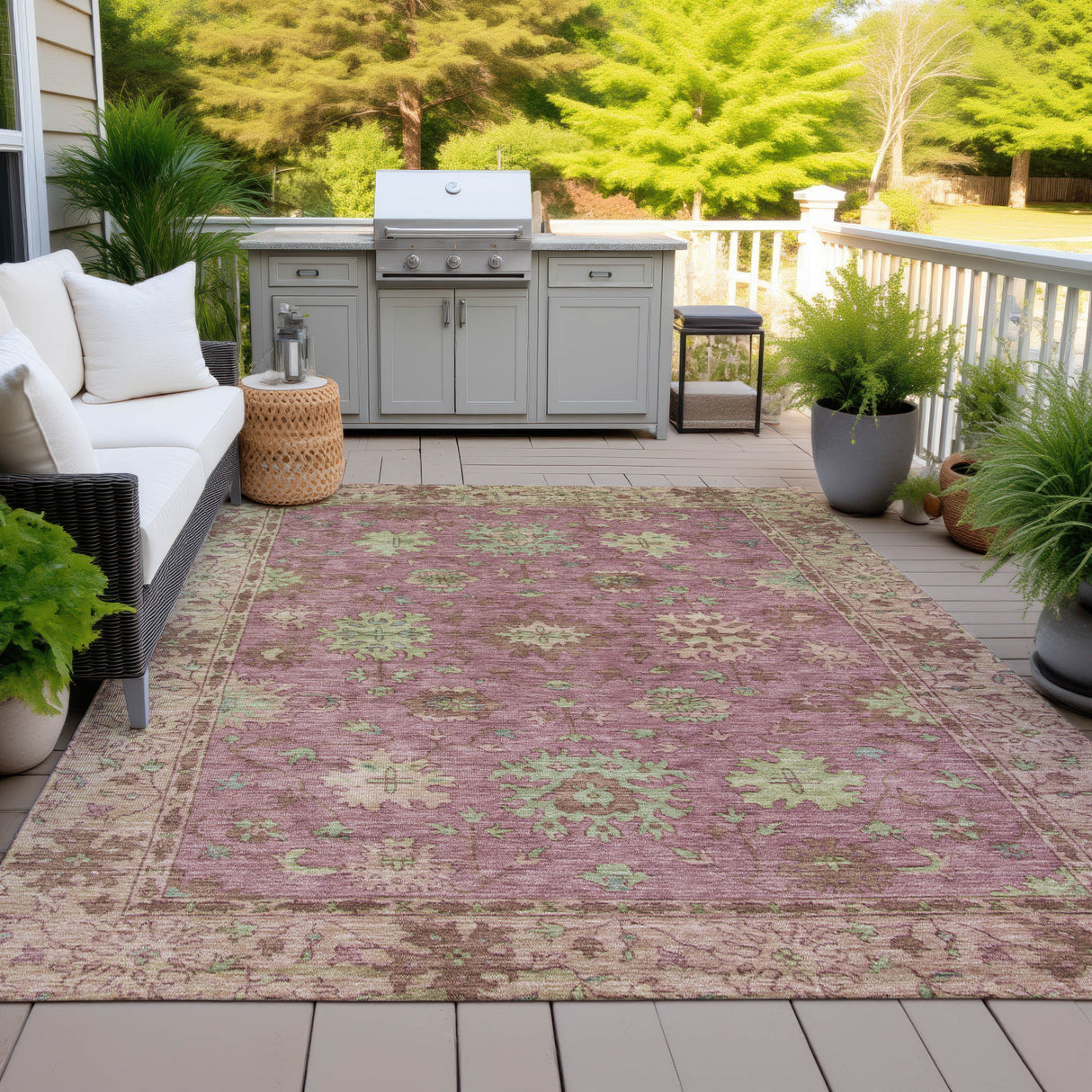 Addison Chantille ACN2052 Global Machine Made Traditional Pink Rug