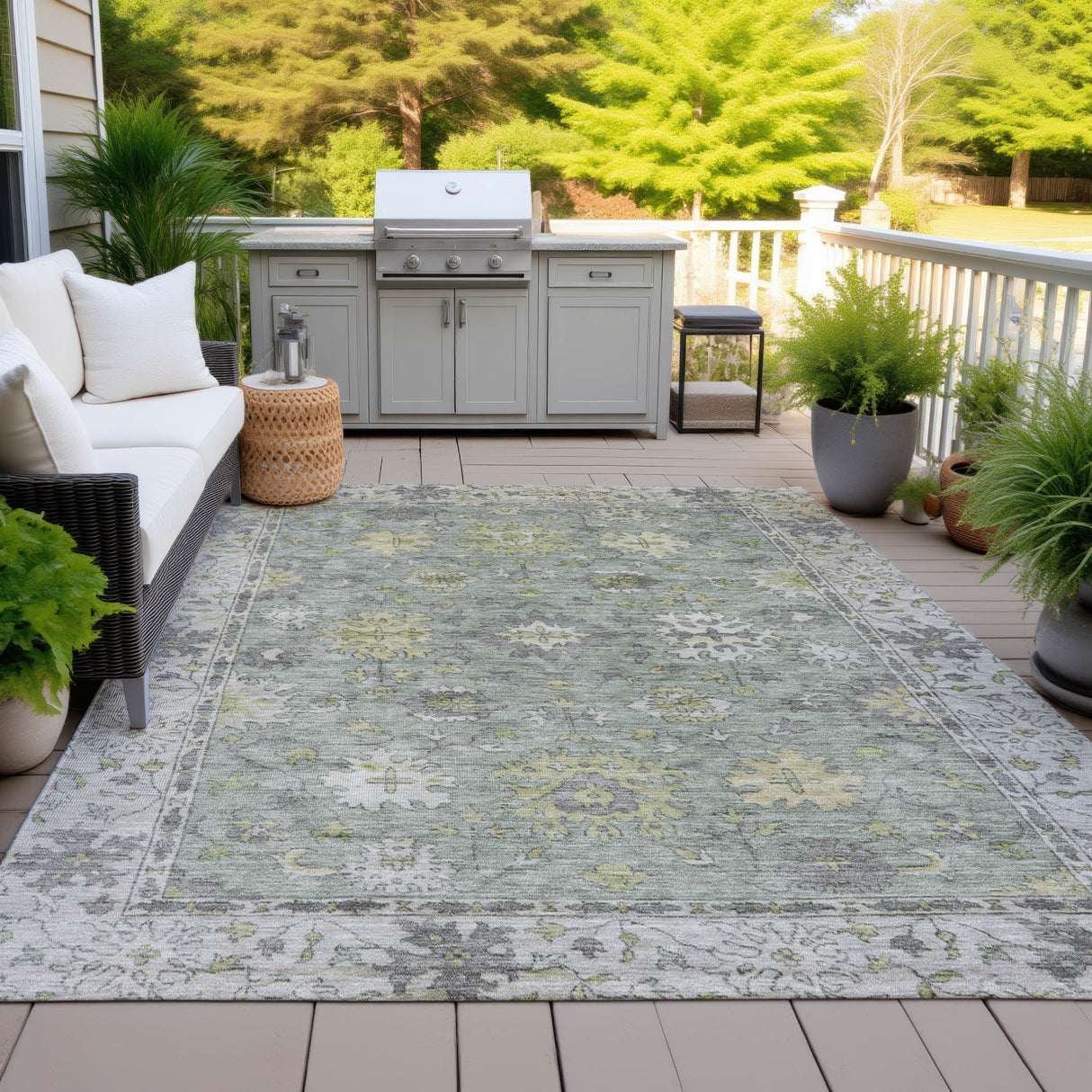 Addison Chantille ACN2052 Global Machine Made Traditional Sage Rug