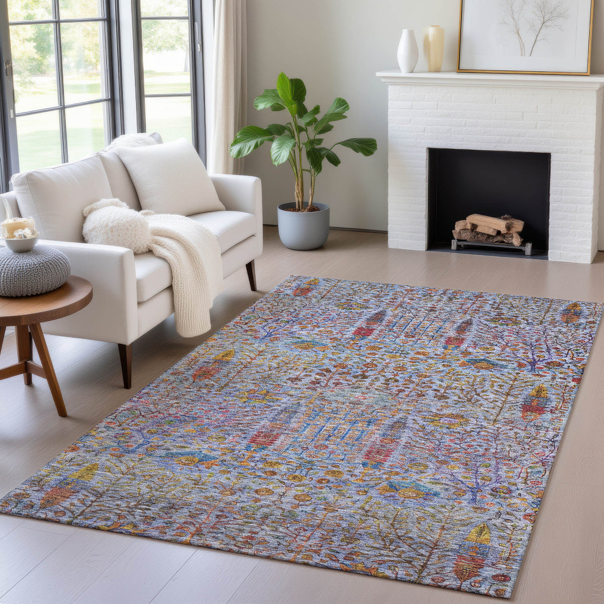 Addison Chantille ACN2053 Americana Machine Made Transitional Blue Rug