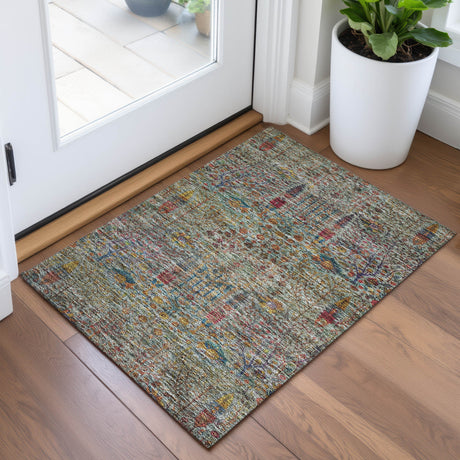 Addison Chantille ACN2053 Americana Machine Made Transitional Green Rug