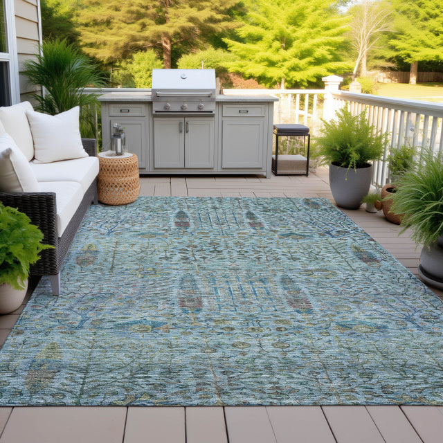 Addison Chantille ACN2053 Americana Machine Made Transitional Teal Rug